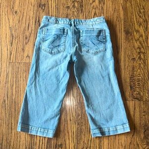 Vintage y2k silver jeans Sabrina size 27 shorts capris Bermuda western boho low